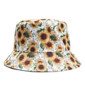 Bob d'extérieur blanc avec motif tournesol jaune pour la protection solaire et l'ombre - Taille unique / Blanc Vert
