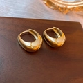 U-shaped bold chunky earrings in polished gold finish with a minimalist aesthetic - Gold Vintage U-Shape Ear Buckle (10#)