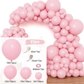 87pcs Matte Pink Latex Balloon Arch Kit with Various Sizes for Birthday Party Decor - Balloon And Accessory Set / Soft Pink