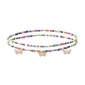 Détail de chaînes de taille à perles colorées multicouches avec pendentifs papillon - #19 Style Papillon Évidé