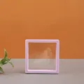 Pink PE film jewelry display box showing transparent elastic suspension for rings - Light Purple/11*11*2cm