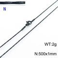 Minimalist black snake chain necklace 500x1mm stainless steel for pendants - Black 500x1mm(KN203687-Z)