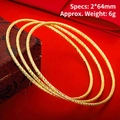 Three-piece set of twisted rope minimalist gold bangles in 64mm size for women - 64mm / Style 2