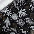 Premium black Christmas wrapping paper with elegant gold and white winter snowflake patterns - Pine Cone Black (0.43*3M)