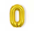 Golden number 0 aluminum foil balloon for birthday and party celebration decor - 16 Inch Number 0-Gold