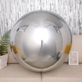 Large silver 4D round aluminum foil balloon with a reflective metallic mirror finish - 4D Sphere Silver / 32 inch