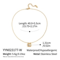 Detailansicht der 18K vergoldeten Edelstahlkette mit Anhängerabmessungen und Gewicht - Weiß (YYN023177-W)