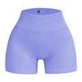 Purple high-waisted seamless ribbed gym shorts with 90% nylon and 10% elastane - Lavender