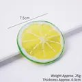 Realistic 7.5cm yellow lemon slice model with green peel for photography props - 7.5cm Large Green Lime Slice - No Buckle