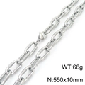 Silver stainless steel textured link chain necklace 550x10mm size with lobster clasp - Necklace 55cm / Silver