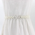 Chaîne de taille en perles pour femmes avec boucle papillon en métal et strass brillants - Double Papillon Argenté