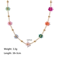 Collana girocollo con fiori di perline colorate e catena dorata per gioielli estivi - Collana / Oro / Multicolore