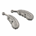 Ciondoli a piuma in argento vintage in acciaio inossidabile per gioielli fai da te - Acciaio-22mm-Piuma