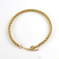 Bracciale a catena in acciaio inossidabile dorato vintage con chiusura a moschettone - 4.0mm*21cm / Oro