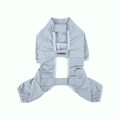 Light gray waterproof pet bodysuit with HOMME+ print and adjustable velcro straps - XL / Gray Blue