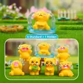 Set of 7 yellow resin bear figurines including 6 regular and 1 secret edition style - 197-1 Little Bear Crying Bag Box 6 / Full Box Set