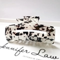 8.3cm rectangle hollow hair claw clip with black and white marble acetate texture - 10# Black White Marble