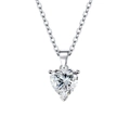 Elegant silver heart-shaped necklace with sparkling zircon stone pendant for women - Necklace / White Zirconia