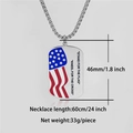 Silver stainless steel dog tag necklace with American flag and patriotic engraving - Pendant Only / USA Flag 1 (Dog Tag)