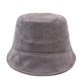 Sombrero de pescador minimalista de ante sintético gris oscuro con acabado mate - Talla única / Gris