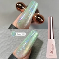 Esmalte de uñas gel ojo de gato verde claro tono 12 con efectos de purpurina colorida - Gel de Ojo de Gato de Hielo Picado 12# (Verde Claro Fantasía)