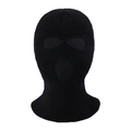 Three-hole knitted black balaclava mask for winter outdoor sports and skiing - 3-Hole Design / Black