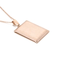 Rectangle pendant necklace in rose gold with a matte brushed finish and fine chain - Rose Gold Matte Textured Rectangle Style [No Chain] (KP29786-K)