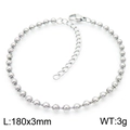 Bracelet à billes 3mm en acier inoxydable argenté avec fermoir mousqueton et 180mm - Bracelet 3mm / Couleur Acier