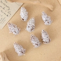 Set van 7 berijpte dennenappels met wit sneeuweffect voor kerstdecoratie en bloemstukken - Stijl 1 (Wit berijpte dennenappels 7 stuks)