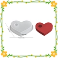 Heart-shaped silicone mold for DIY resin candles and gypsum crafts with dimensions - Silicone Mold / Heart Candle Holder Mold