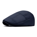Classic dark blue flat cap with water-resistant ripstop texture and reinforced stitching - Navy Blue / Adjustable
