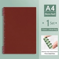 A4 DIY loose-leaf notebook in vintage red with two durable covers and silent binders - 30 Holes A4 / Vermilion