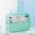 Minzgrüne Kosmetiktasche mit großem Fassungsvermögen und transparentem PVC-Fenster - Groß / Hellgrün