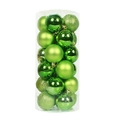 24pcs 3cm bright green Christmas ball ornaments in shiny matte and glitter finishes - 3cm Cylinder Tube / Fruit Green
