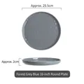 Ceramic dinner plate in forest grey-blue with 25.5cm diameter and textured finish - Forest Grey Blue 10 Inch Round Plate