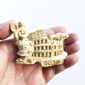 Handcrafted resin Rome magnet with cartoon soldier and Colosseum on white background - Rome Warrior Colosseum