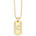 Gold stainless steel ball chain necklace with silver letter C pendant on white background - Letter C