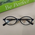 Kids' retro black oval full-rim glasses with clear lenses and minimalist frame - Black Frame Clear Lenses