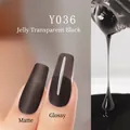 Translucent black plant-based nail gel Y036 with matte and glossy finish options - Y-036 Translucent Black