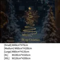Golden Christmas tree static window sticker with UV color printing for holiday decoration - Small [40*70CM]