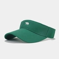 Forest green sun visor hat featuring a white crawling polar bear embroidery, sport style - Adjustable / Green