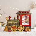 Vintage style Christmas snow globe train with Santa Claus scene, 25cm festive decoration - Snowing Train Light (Height 25cm)