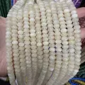 Translucent milky yellow natural stone rondelle beads for DIY jewelry making - 7 / 5*8mm (approx. 73 pcs/strand)