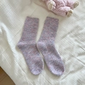 Morbide calze di lana viola sfumate con spessa trama a costine per calore e comfort - Taglia Unica (EU 35-40) / Viola Grigio Orchidea