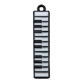 Miniature black and white piano keyboard enamel pendant for DIY jewelry making - Black Piano Pendant