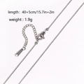 Silver stainless steel box chain necklace with adjustable length and 1.9g weight - Bead Chain / Steel