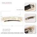 Fermaglio per capelli in acetato di cellulosa marmo beige con dettagli a molla - Bianco Sporco