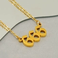 Polished gold stainless steel necklace featuring a minimalist 666 Arabic numeral pendant - 666 (Pendant Only)
