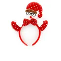 Christmas plush headband with red polka dot santa hat and cute character decor - TK-20-2 (Polka Dot Single Head Plush Headband - Snowman)