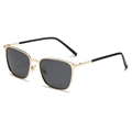 Gafas de sol retro de metal dorado con lentes polarizadas gris oscuro para hombres y mujeres - Montura Dorada Lente Gris